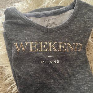Danskin  "Weekend Plans” Loungewear Top. Size: SM